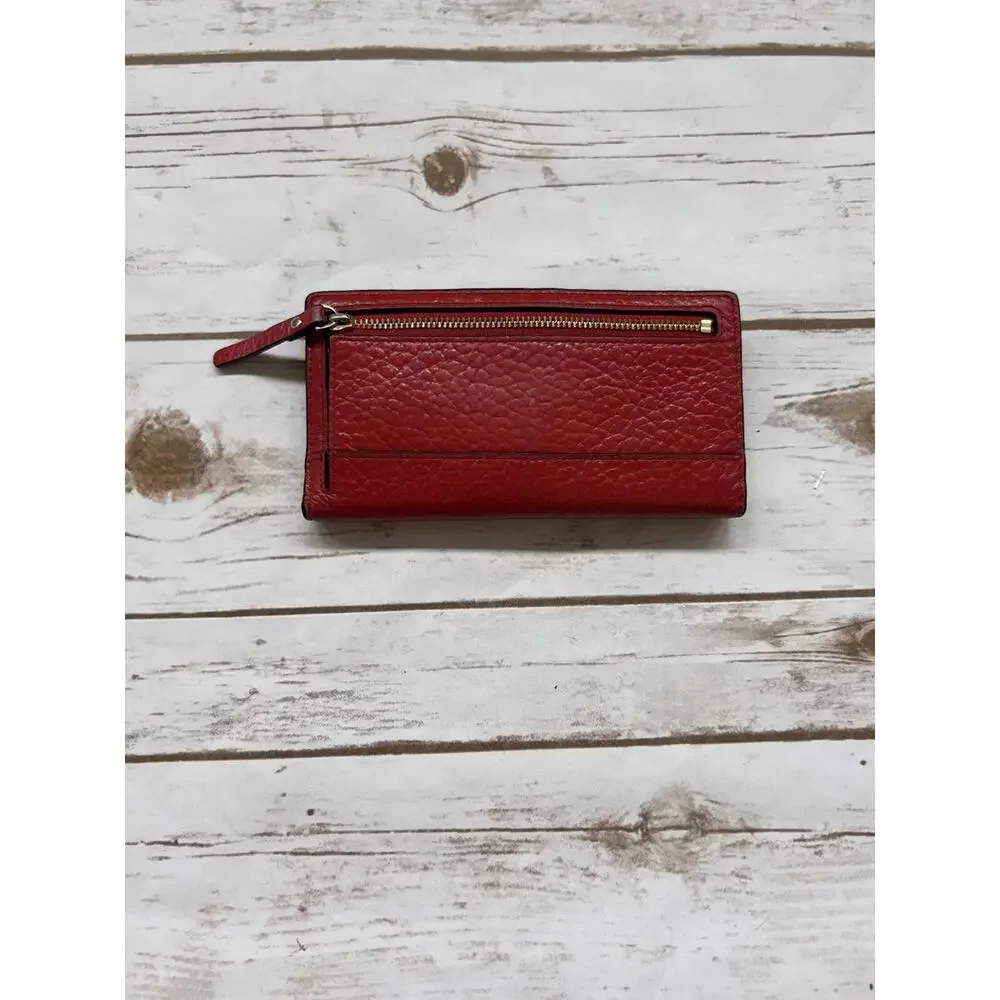 Kate Spade Red‎ Leather Wallet with Zip Pocket
